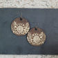 Large Sunflower Circle Reverse Wood Engraved Earrings