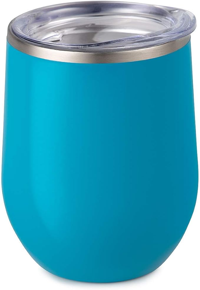 Wine Insulated Tumbler Engraved in Aqua