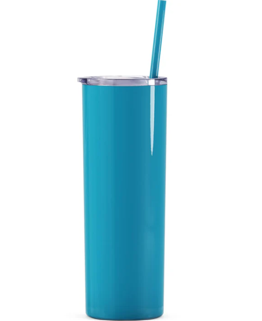 Skinny 20 oz Engraved Tumbler in Aqua