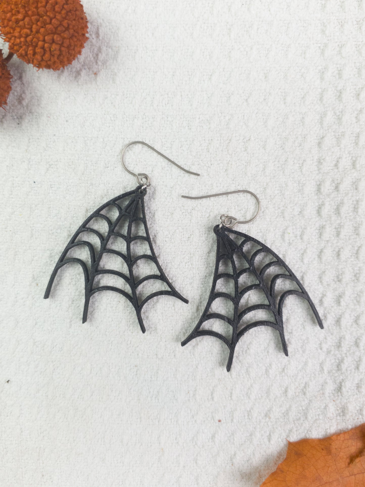 Spider Web Halloween Earrings