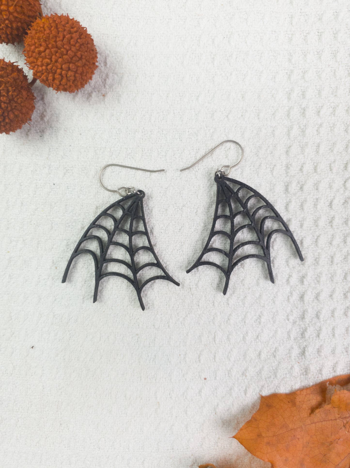 Spider Web Halloween Earrings