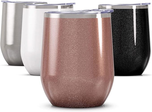 Wine Insulated Tumbler Engraved Rosegold Glitter