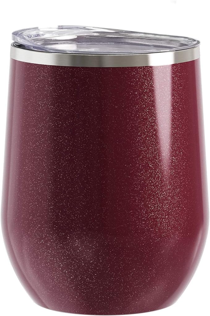 Wine Insulated Tumbler Engraved Rosewood Glitter