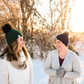 Evergreen winter hat with black pom pom, Warm winter hat, Girls hat, Women's ski hat 