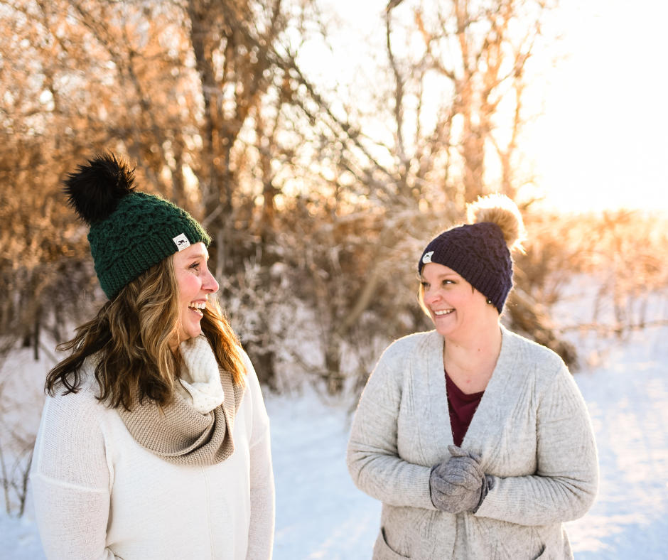 Evergreen winter hat with black pom pom, Warm winter hat, Girls hat, Women's ski hat 