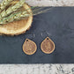 Bronze Wheat Wood Engraved Dangle Earrings - A Farm Girl by Tess | Handmade Alpaca Wool Winter Hats for Women