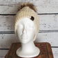 Cream Alpaca Blend Wool Crochet Hat with Pom - a-Farm-girl-bytess | Handmade Alpaca Wool Winter Hats for Women