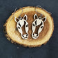 Cut-out Horse Wood Dangle Earrings - A Farm Girl by Tess | Handmade Alpaca Wool Winter Hats for Women