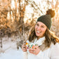 Evergreen Alpaca Blend Wool Crochet Hat with Pom - a-Farm-girl-bytess | Handmade Alpaca Wool Winter Hats for Women