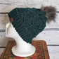 Evergreen Alpaca Blend Wool Crochet Hat with Pom - a-Farm-girl-bytess | Handmade Alpaca Wool Winter Hats for Women