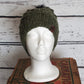 Green Alpaca Blend Wool Crochet Hat with Pom - a-Farm-girl-bytess | Handmade Alpaca Wool Winter Hats for Women