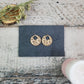 Large Circle Damask Engraved Wood Earrings - A Farm Girl by Tess | Handmade Alpaca Wool Winter Hats for Women