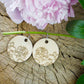 Large Circle Peony Engraved Wood Earrings - A Farm Girl by Tess | Handmade Alpaca Wool Winter Hats for Women