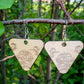 Large Descending Triangle Peony Engraved Wood Earrings - A Farm Girl by Tess | Handmade Alpaca Wool Winter Hats for Women