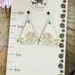Large Triangle Peony Engraved Wood Earrings - A Farm Girl by Tess | Handmade Alpaca Wool Winter Hats for Women