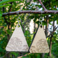 Large Triangle Peony Engraved Wood Earrings - A Farm Girl by Tess | Handmade Alpaca Wool Winter Hats for Women