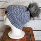 Pale Blue Alpaca Blend Wool Crochet Hat with Pom - a-Farm-girl-bytess | Handmade Alpaca Wool Winter Hats for Women