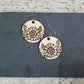Small Circle Sunflower Wood Engraved Earrings - A Farm Girl by Tess | Handmade Alpaca Wool Winter Hats for Women