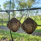 Small Sunflower Engraved Wood Drop Earrings - A Farm Girl by Tess | Handmade Alpaca Wool Winter Hats for Women