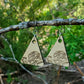 Small Triangle Peony Engraved Wood Earrings - A Farm Girl by Tess | Handmade Alpaca Wool Winter Hats for Women