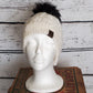 White Alpaca Blend Wool Crochet Hat with Pom - Handmade Alpaca Wool Winter Hats for Women