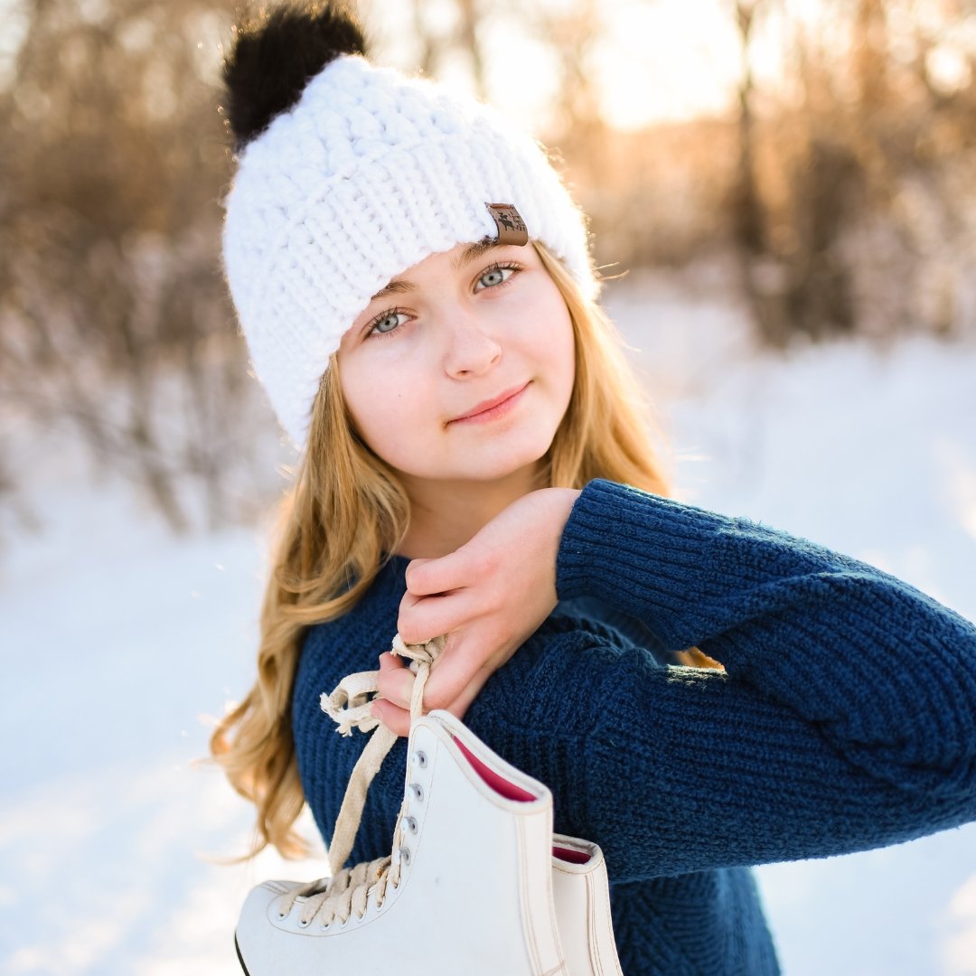 Girl’s alpaca winter hat with pom pom, Hand knit teen winter wool hat, Charcoal winter store wool hat boy